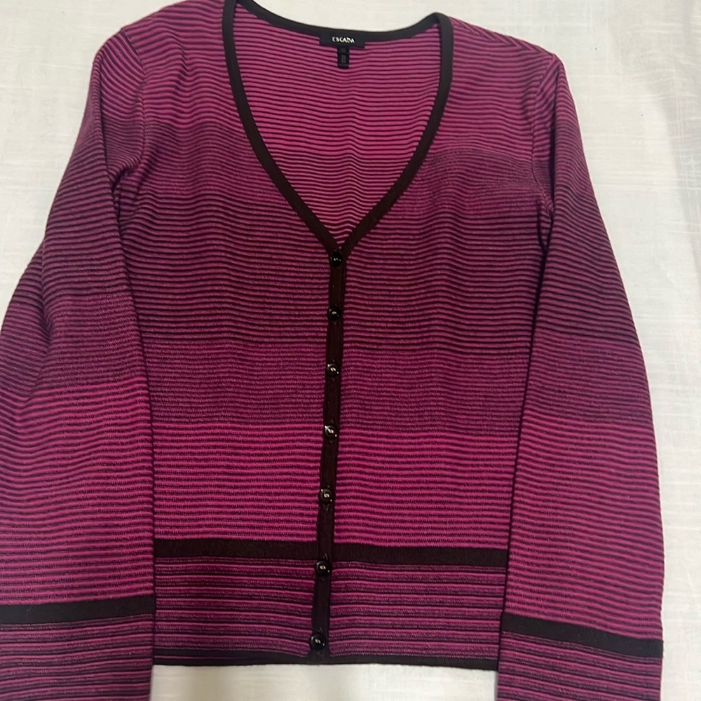 Escada Women’s Cardigan 36 Wool Cashmere Striped